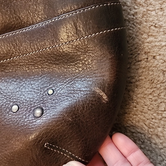 Brown Coach Shoulder Bag with Studded Detailing - Picture 7 of 10